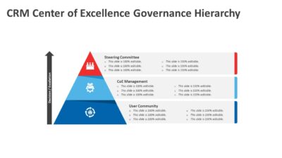 CRM Center of Excellence Governance Hierarchy PowerPoint Template