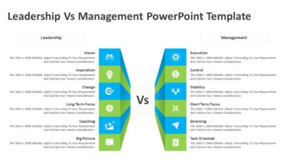 Leadership Vs Management PowerPoint Template