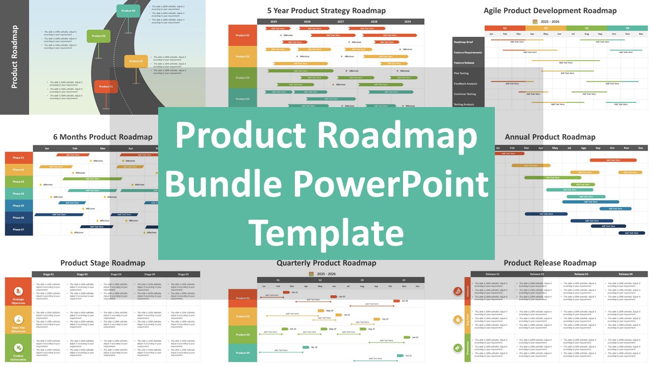 Product Roadmap Bundle Powerpoint Template Ppt Templates
