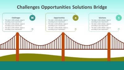 Challenges Opportunities Solutions Bridge PowerPoint Template