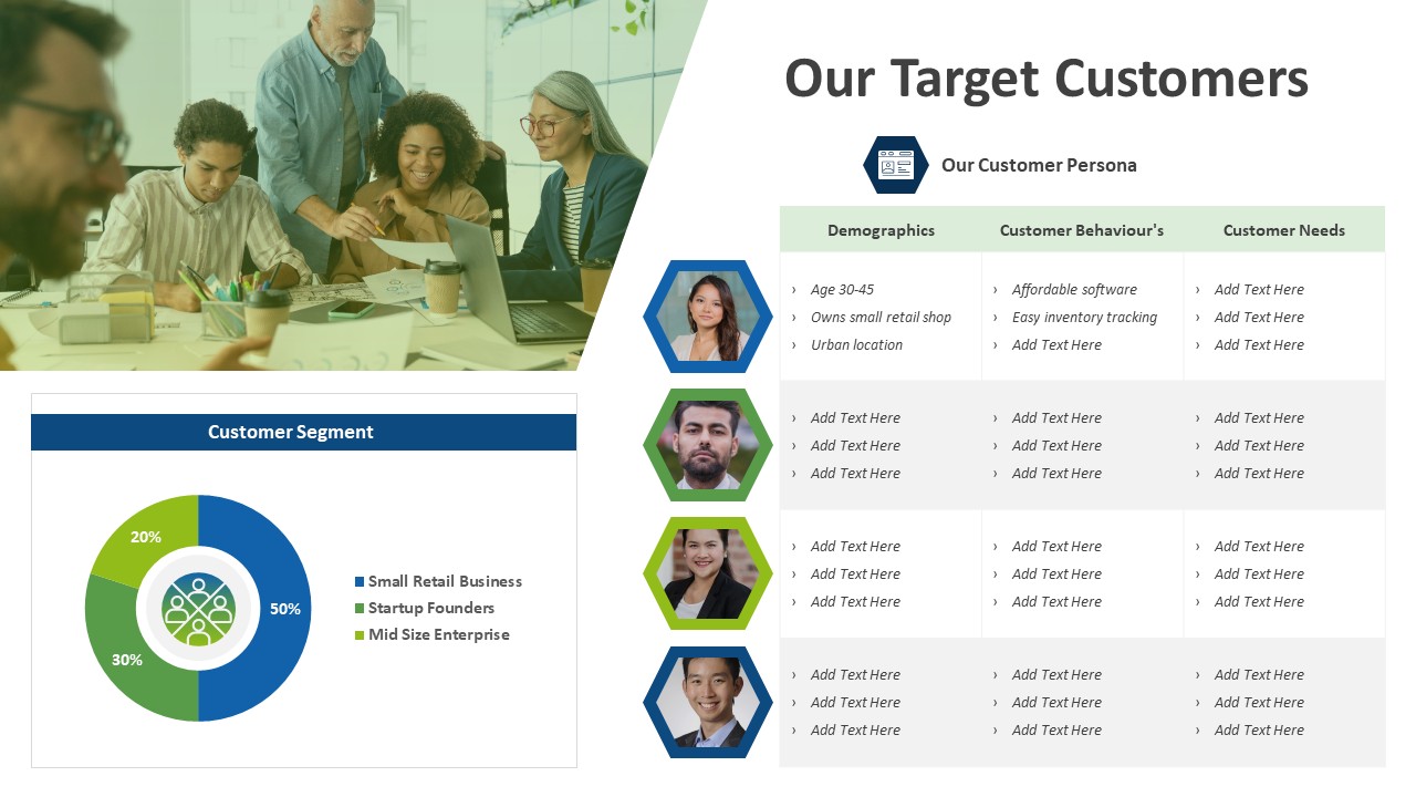 Our Target Customers PowerPoint Slide to Show Customer Insights
