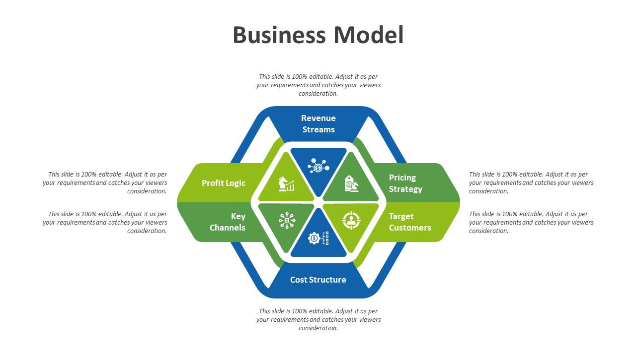 Business Model Presentation Template to show Business Strategy