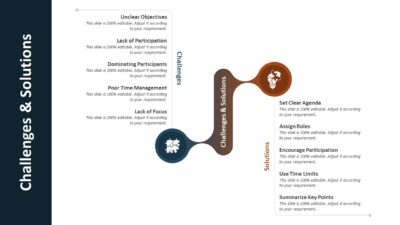 Challenges and Solutions PowerPoint Template to Show Core Problems and Conclusions