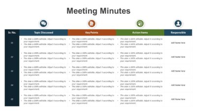 Meeting Minutes Presentation Template to Show Meeting Discussion Outcomes