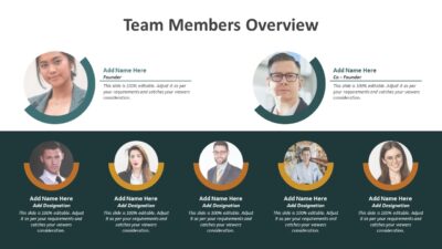 Team Members Overview PowerPoint Slide to Show Team Responsibilities