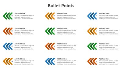 12 Bullet Points PowerPoint Template to Organize Key Information