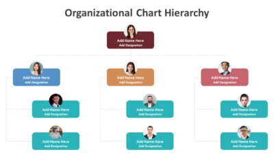 Organizational Chart Hierarchy PowerPoint Template to Display Workforce Roles